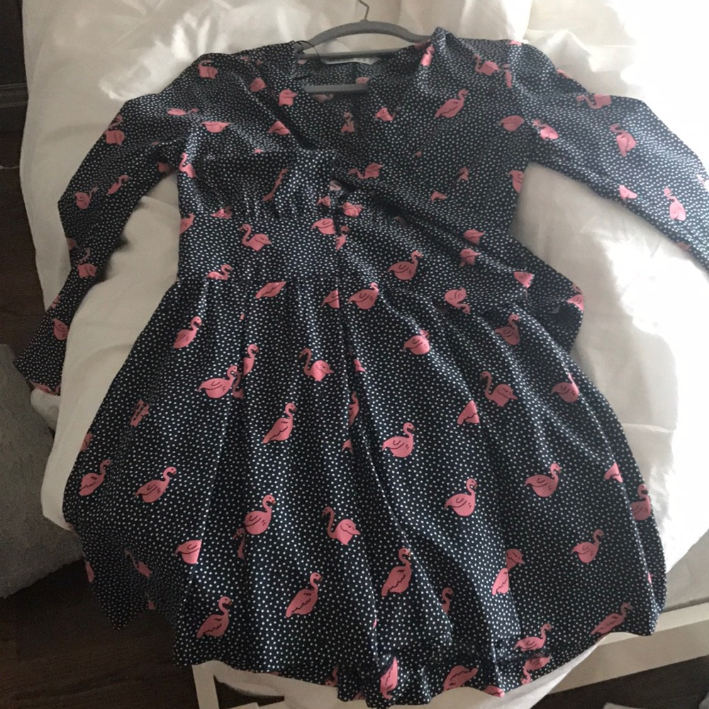 Zara printed polka dot and flamingo romper